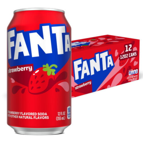 Fanta Strawberry Soda Cans Image 1 of 11