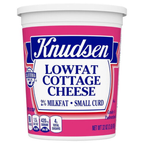 Knudsen Cottage Cheese, Lowfat, 2% Milkfat, Small Curd