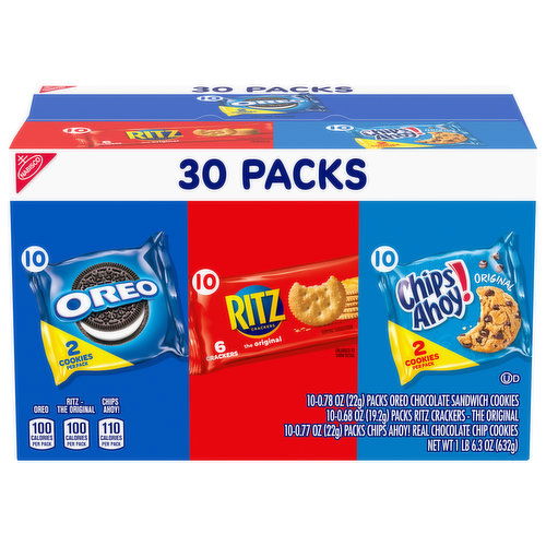 Nabisco Cookies/Crackers, Assorted, 30 Packs