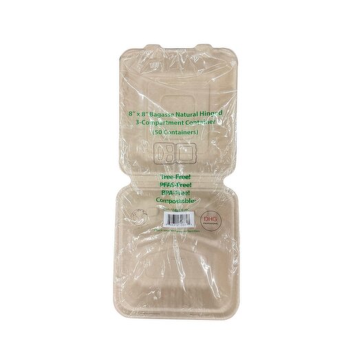 8x8 Molded Fiber Hinged Container