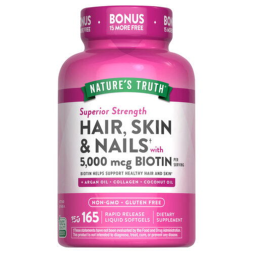 Nature's Truth Superior Strength 5,000 mcg Hair, Skin & Nails