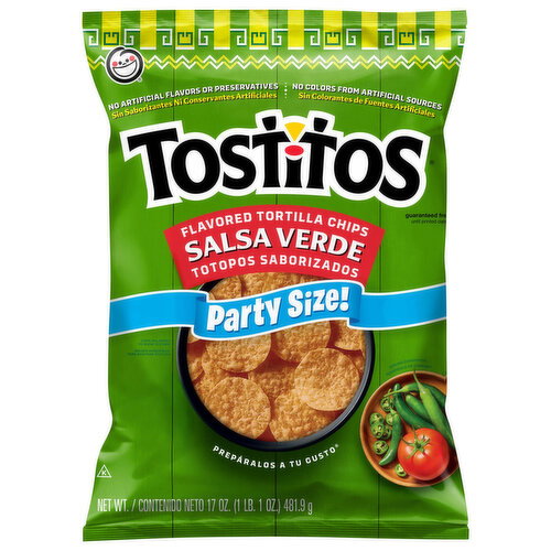 Tostitos Salsa Verde Flavored Tortilla Chips Party Size!