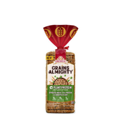 Oroweat Oroweat Grains Almighty Plant Protein Bread, 20 oz