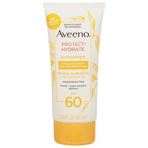 Aveeno Sunscreen, Protect + Hydrate, SPF 60