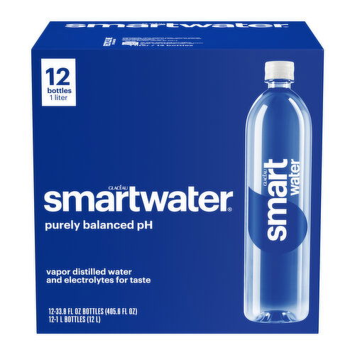 smartwater 33.8 fluid ounce (US) Non-Refillable Plastic other Bottle Straight 12 Corrugated Carton