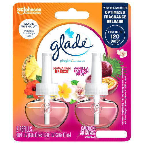 Glade Hawaiian Breeze/Vanilla Passion Fruit Scented Oil Refills