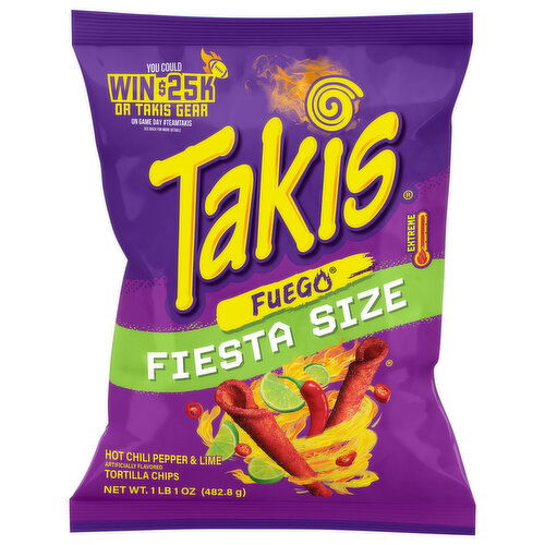 Takis Tortilla Chips, Fuego, Extreme,  Fiesta Size