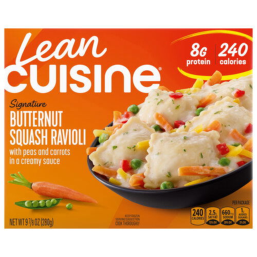 Lean Cuisine Signature Butternut Squash Ravioli with Peas and Carrots in a Creamy Sauce