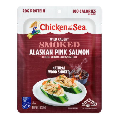 Chicken of the Sea Wild Caught Smoked Alaskan Pink Salmon Packet, Natural Wood Smoke Flavor