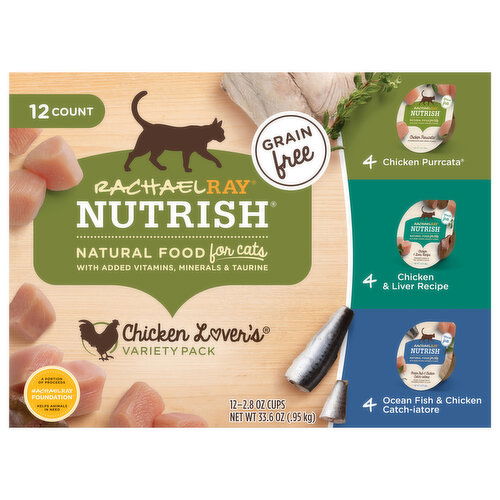 Nutrish Natural Grain free Variety Pack Chicken Purrcata/Chicken & Liver Recipe/Ocean Fish & Chicken Catch-Iatore Food for Cats