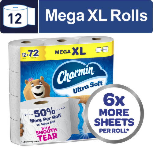 Charmin Toilet Paper Ultra Soft, Mega XL Rolls Image 1 of 6