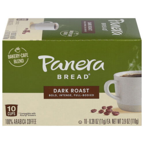 Panera Bread Coffee, Darkt Roast, Cups