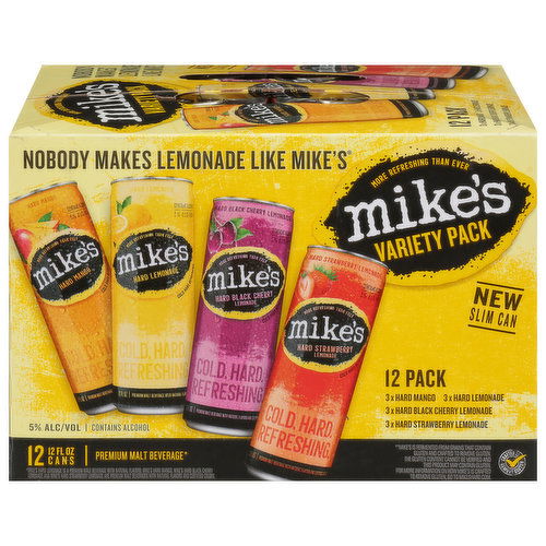 Mike's Malt Beverage, Premium, Variety Pack, 12 Pack