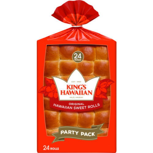 King's Hawaiian Rolls, Hawaiian Sweet, Original, Party Pack