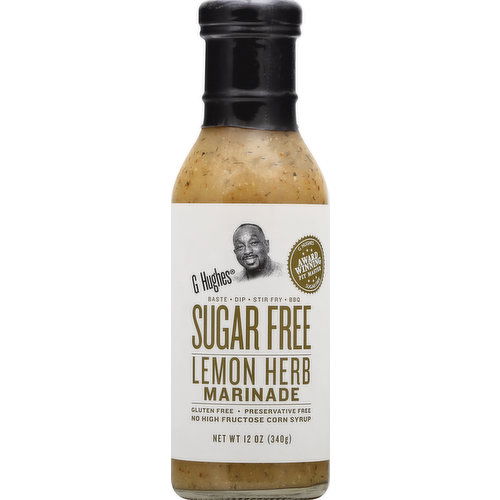 G Hughes Marinade, Sugar Free, Lemon Herb