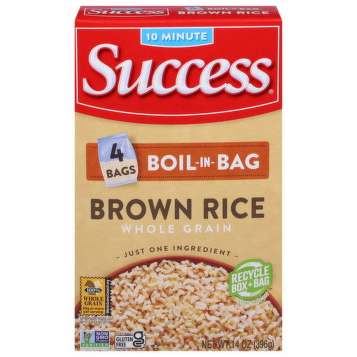 Success Brown Rice, Whole Grain, Boil-in-Bag