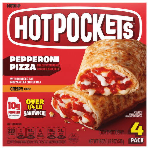 Hot Pockets Crispy Crust Pepperoni Pizza Sandwiches