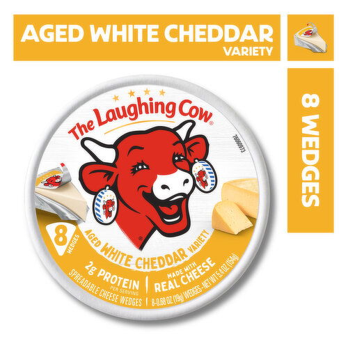 The Laughing Cow The Laughing Cow Creamy White Cheddar Flavor Spreadable Cheese Wedges, 8 pack (5.4 oz)