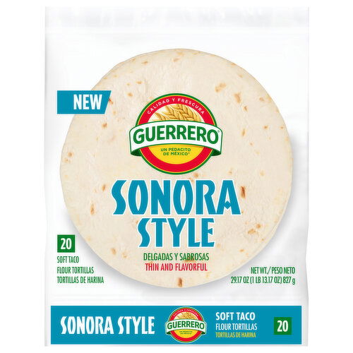 Guerrero Sonora Style Soft Taco Flour Tortillas