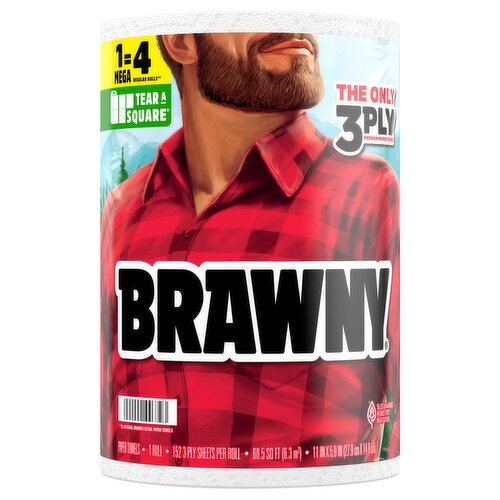 Brawny White 3-Ply Mega Rolls Paper Towels