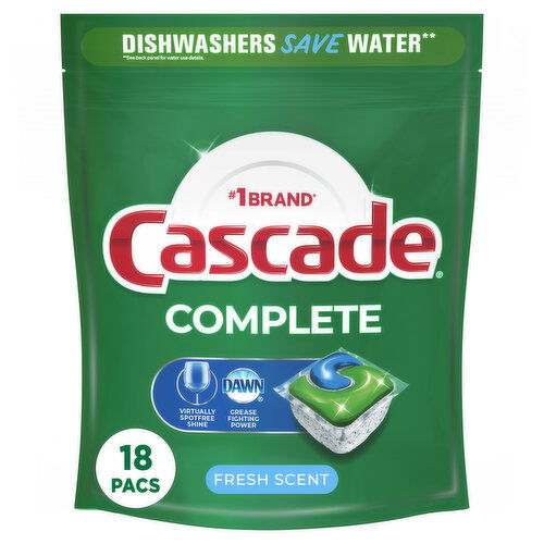 Cascade Complete Dishwasher Pods Detergent, Fresh