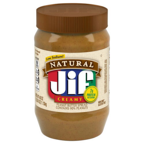 Jif Low Sodium! Natural Creamy Peanut Butter Spread