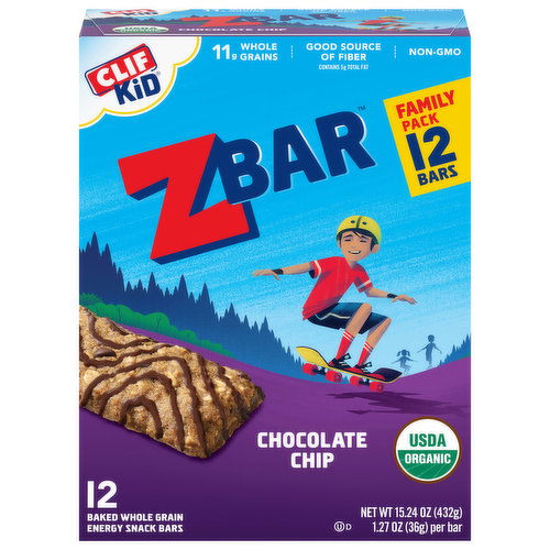 Zbar Energy Snack Bars, Chocolate Chip, Family Pack