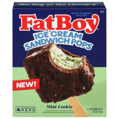 FatBoy Ice Cream Sandwich Pops, Mint Cookie Image 1 of 6