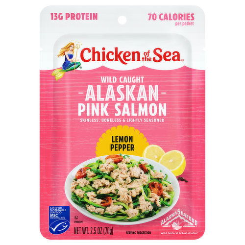 Chicken Of the Sea Salmon Pouch, Lemon Papper,Alaskan