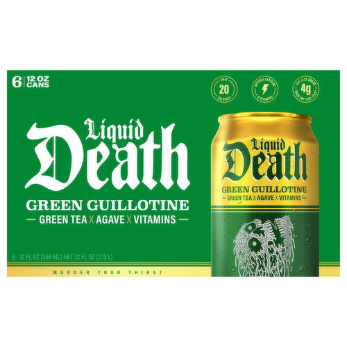 Liquid Death Green Tea, Green Guillotine