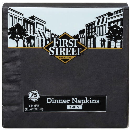 First Street Black Velvet 3-Ply Dinner Napkins