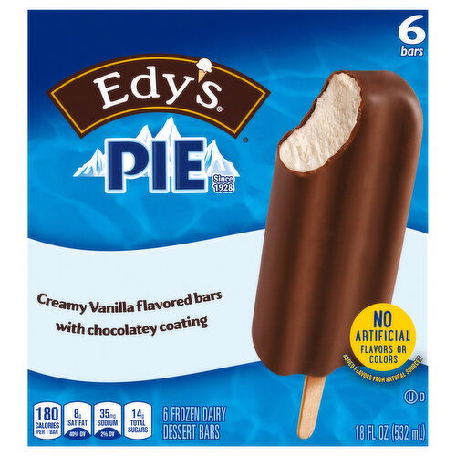 Edy's Pie Creamy Vanilla Frozen Dairy Dessert Bars