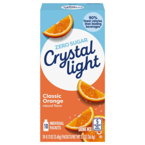 Crystal Light Zero Sugar Packets Classic Orange Drink Mix