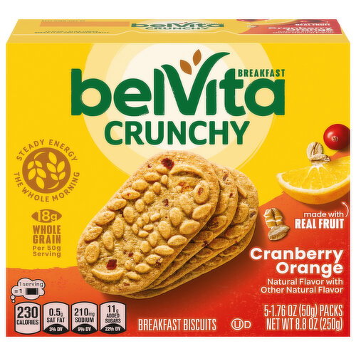 belVita Crunchy Cranberry Orange Breakfast Biscuits