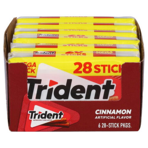 Trident Gum, Cinnamon, Sugar Free, Mega Pack