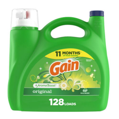 Gain Liquid Laundry Detergent, Original Scent, 128 Loads