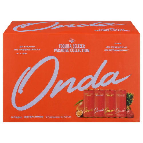 Onda Tequila Seltzer, Paradise Collection, 8-Pack