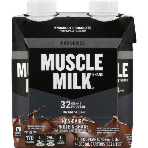 Muscle Milk Protein Shake, Non-Dairy, Knockout Chocolate