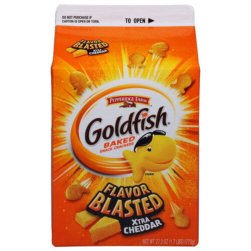 Goldfish Snack Crackers, Xtra Cheddar, Flavor Blasted, Baked