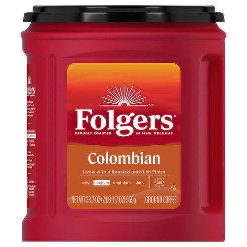 Folgers Coffee, Ground, Medium, Colombian