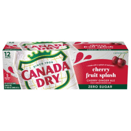 Canada Dry Zero Sugar Cherry Fruit Splash Ginger Ale