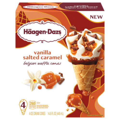 Haagen-Dazs Belgian Waffle Cones, Vanilla Salted Caramel