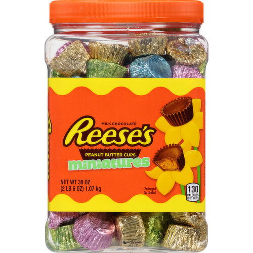 Reese's Candy, Peanut Butter Cups, Milk Chocolate, Miniatures