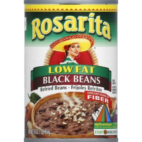 Rosarita Refried Beans, Low Fat, Black