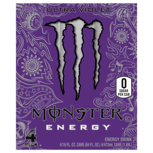 Monster 4 Pack Ultra Violet Energy Drink