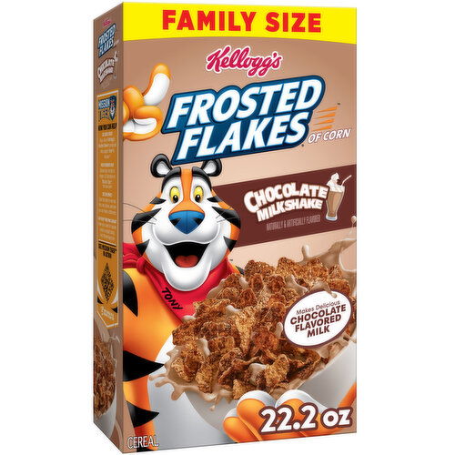 Frosted Flakes Breakfast Cereal, Chocolate Milkshake, Family Size