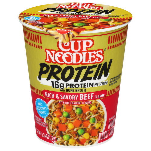 Cup Noodles Protein Rich & Savory Beef Flavor Ramen Noodle Soup Image 1 of 6