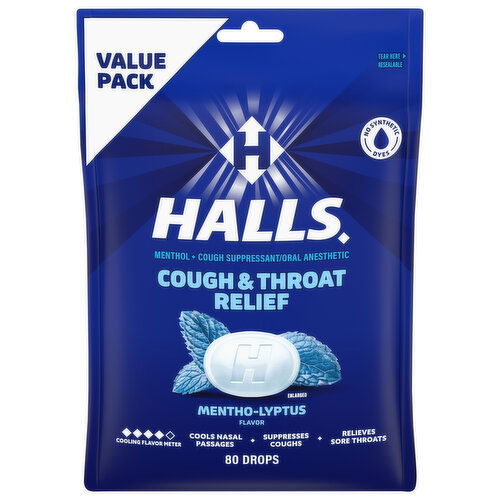 Halls Drops Mentho-Lyptus Flavor Cough & Throat Relief Value Pack