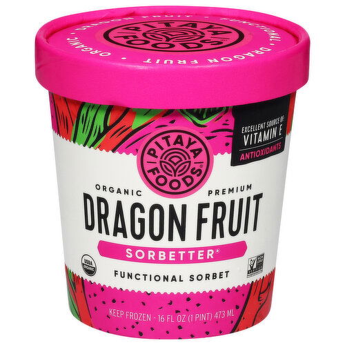 Pitaya Foods Sorbet, Organic, Dragon Fruit, Sorbetter, Premium