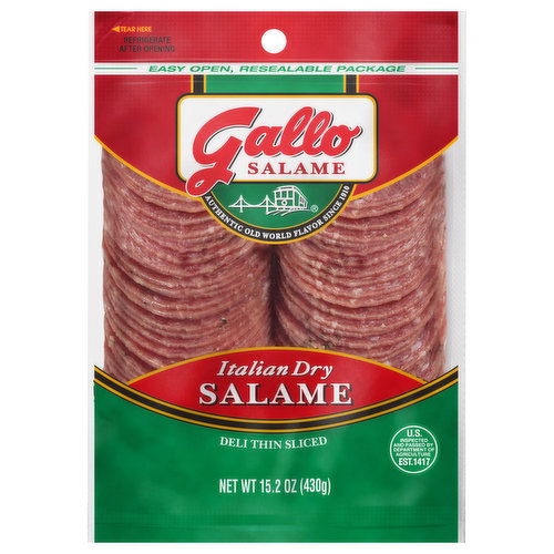 Gallo Salame Gallo Salame® Deli Thin Sliced Italian Dry Salami Lunch Meat, 15.2 oz